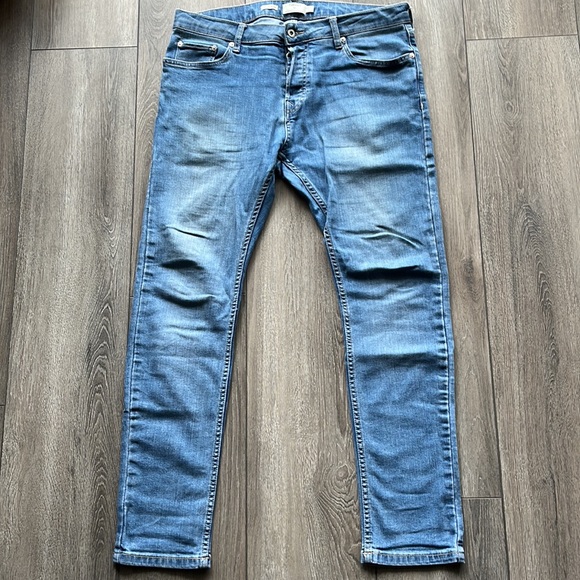 TOPMAN | Men’s Blue Skinny Stretch Jeans - Picture 4 of 6